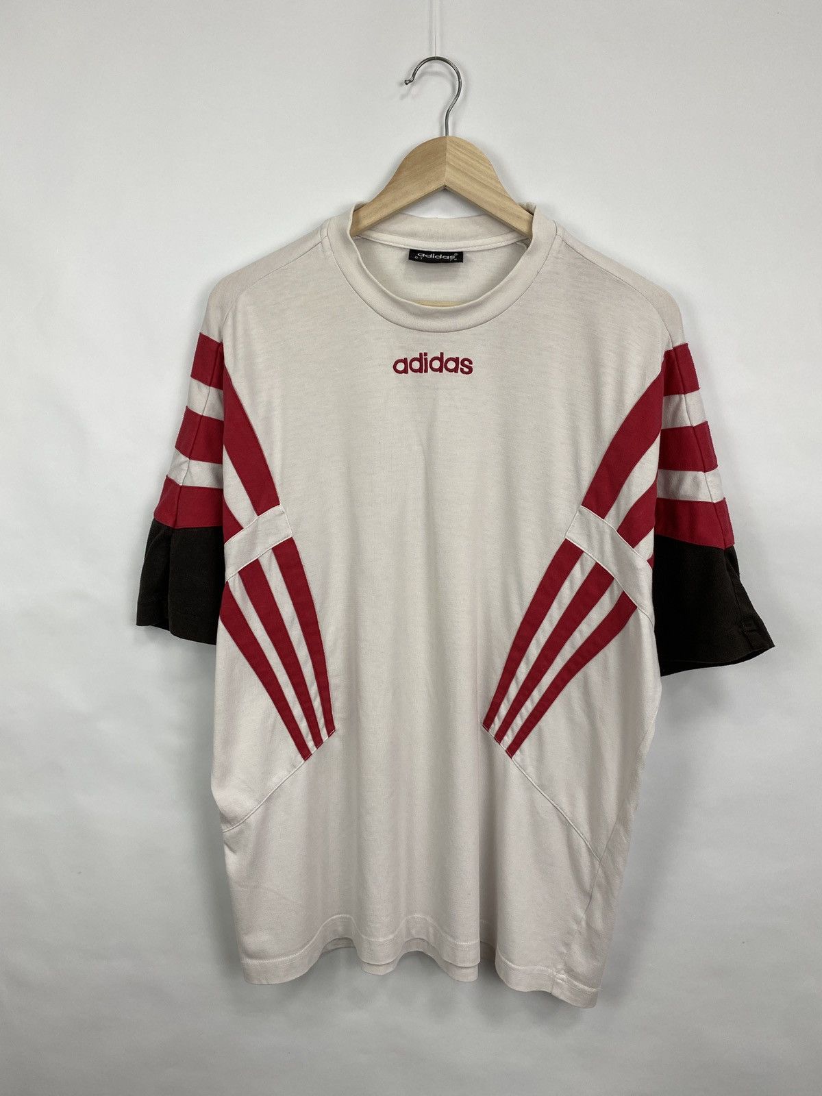 Adidas 🇩🇪 Vintage 80s Adidas Retro T-Shirt Rare Y2K Bundeswehr Size US L / EU 52-54 / 3 - 3 Thumbnail
