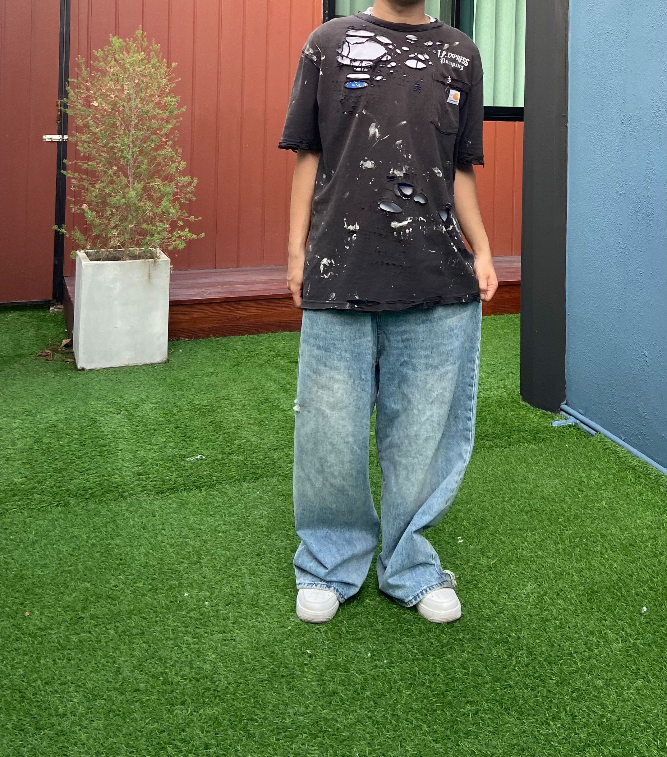 Carhartt × Vintage Carhartt T-Shirt Sun Fade Thrashed Distressed Pocket Size US L / EU 52-54 / 3 - 14 Thumbnail