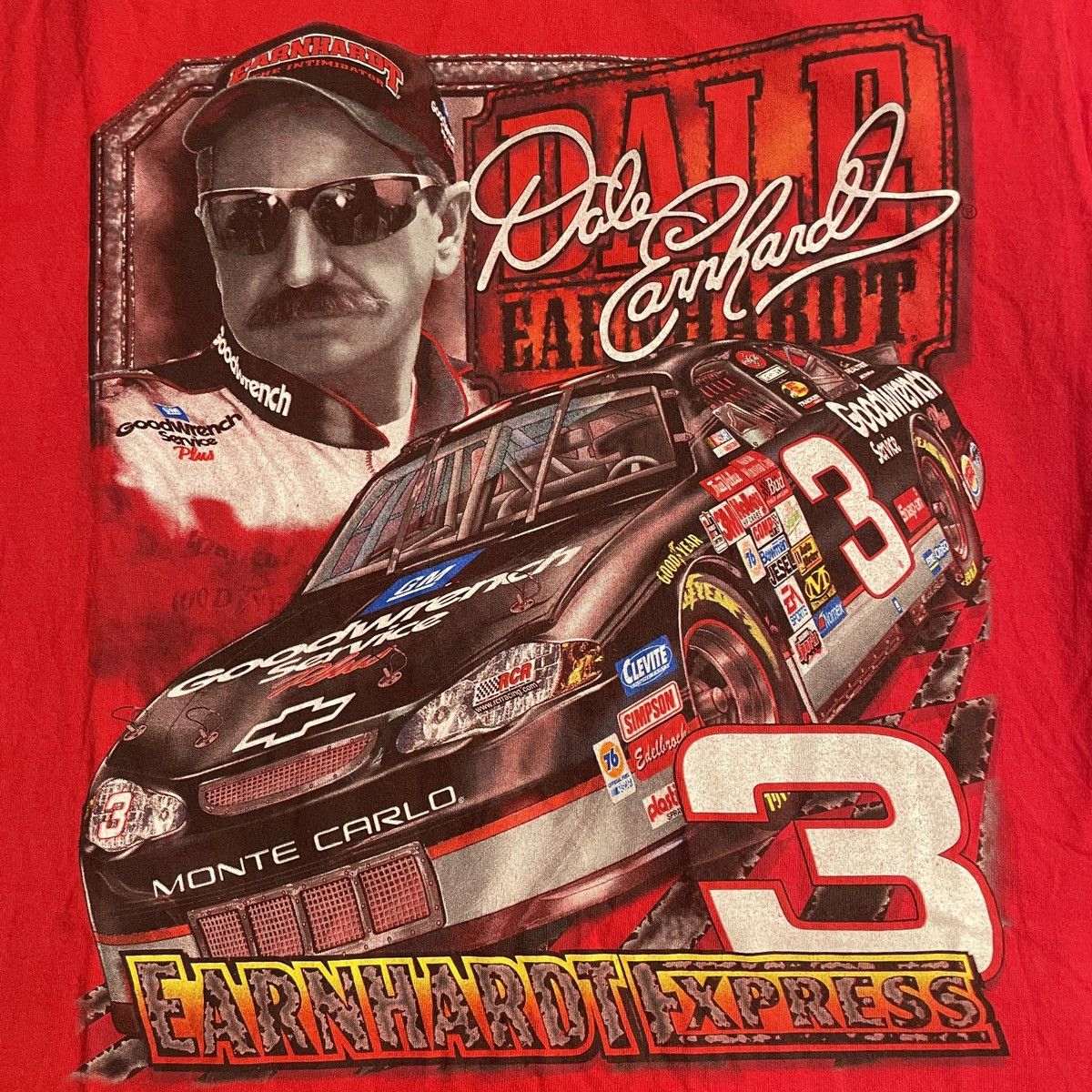 Chase Authentics Dale Earnhardt #3 Determination Station Vintage T Shirt Size US M / EU 48-50 / 2 - 2 Thumbnail