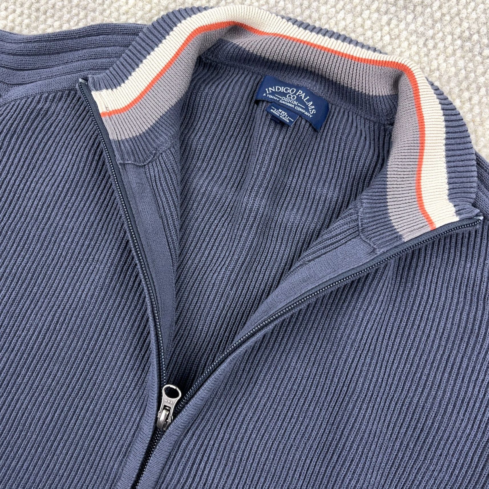 Tommy Bahama Tommy Bahama Sweater Men 2XL Gray Full Zip Indigo Palms Kint Jacket Ribbed Knit Style Classic Modern Casual Vintage? Size US XXL / EU 58 / 5 - 5 Thumbnail