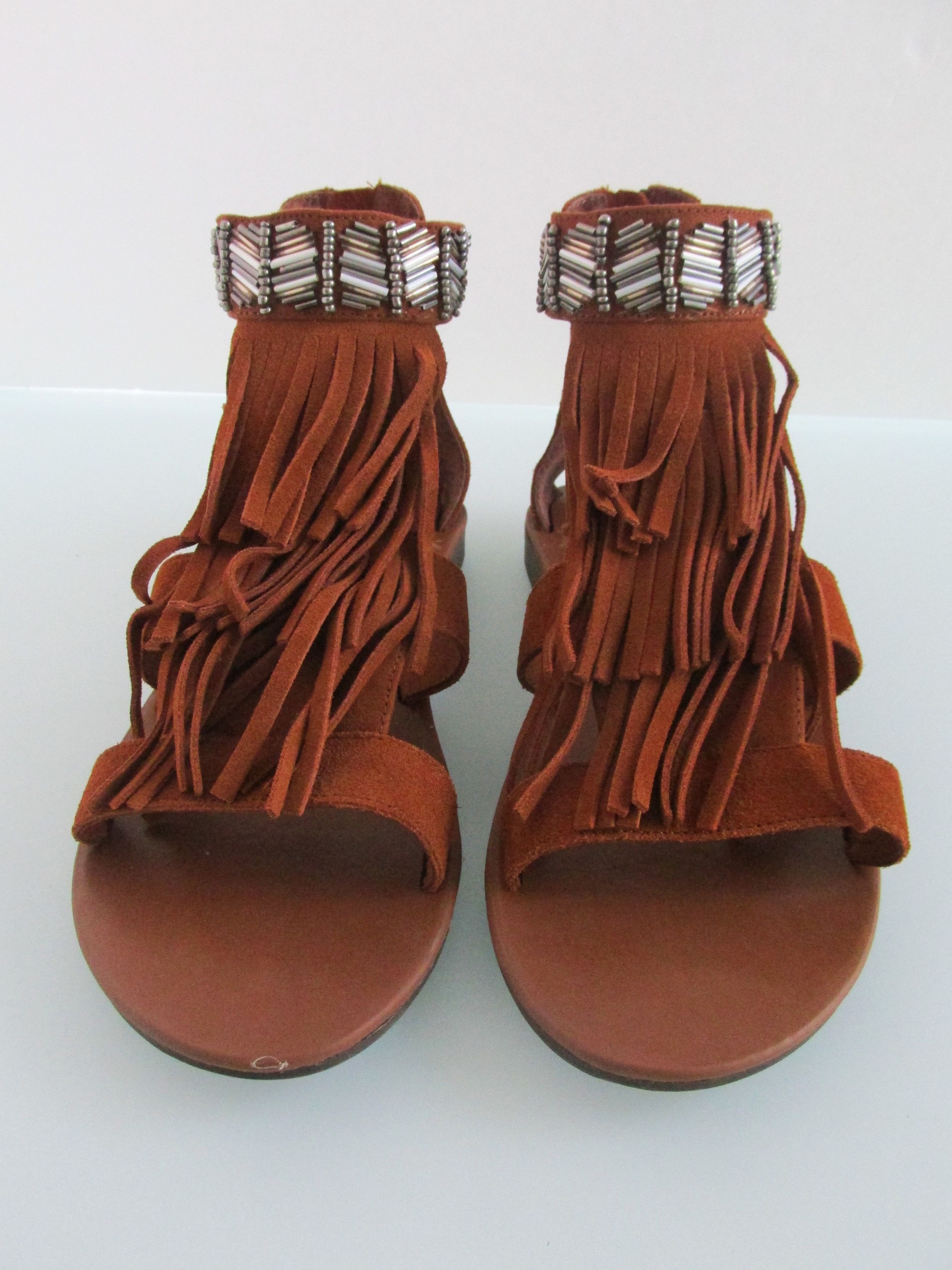 Steve Madden Steve Madden (Giaani) Women's Fringe/Beaded Sandals Size 8 M Size US 8 / IT 38 - 2 Thumbnail