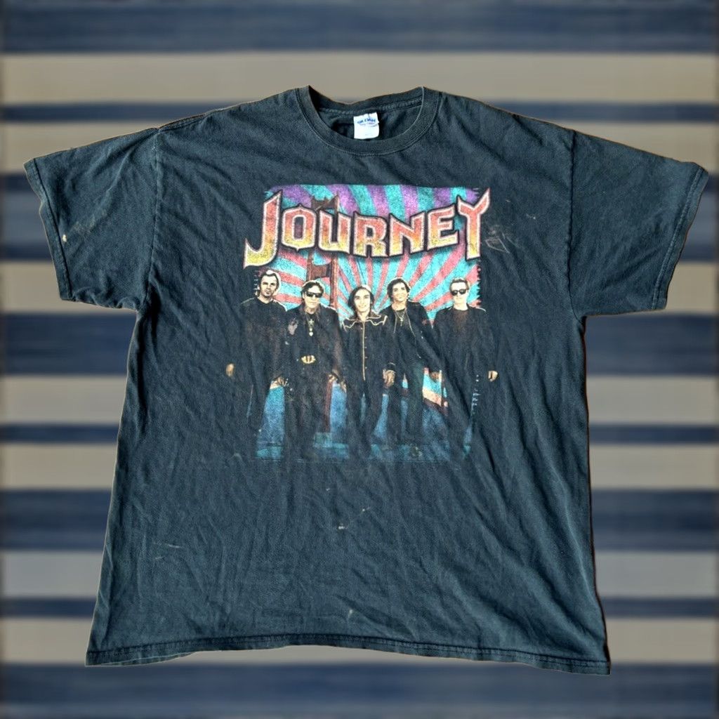 Gildan Journey Band 2014 Tour T Shirt XL Black Double-Sided Crew Neck Short Sleeve Men Gildan Cotton Blend Jersey Size US M / EU 48-50 / 2 - 1 Thumbnail