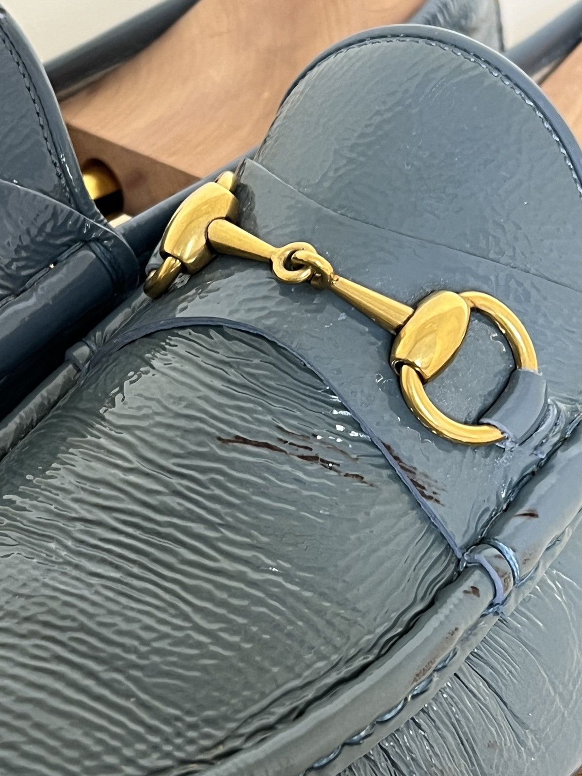 Gucci Teal Patent Leather Horsebit Loafers Size US 9 / EU 42 - 8 Thumbnail