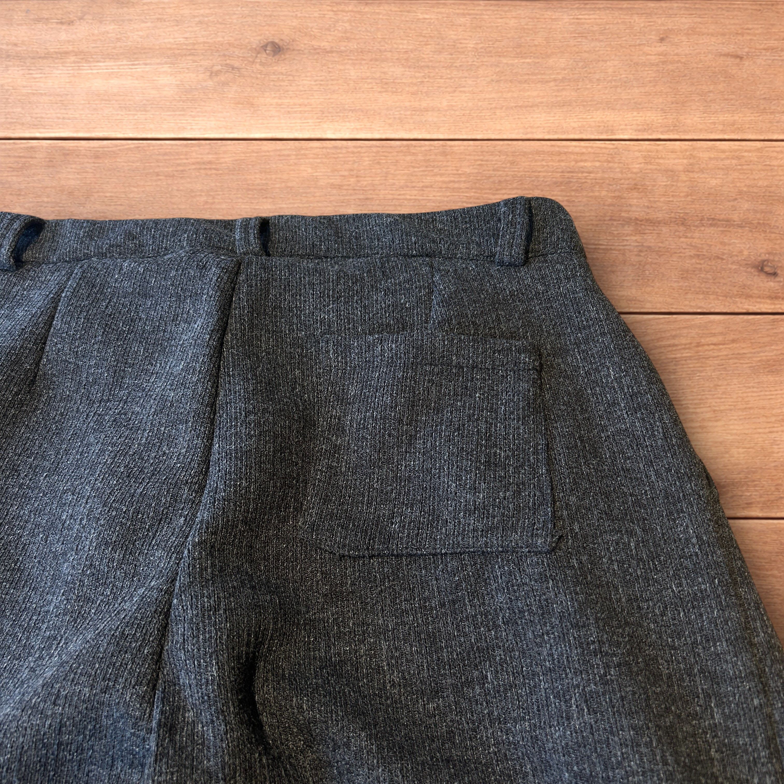 Japanese Brand Vintage style baggy tailored wool pleated trousers in grey. Size US 34 / EU 50 - 4 Thumbnail