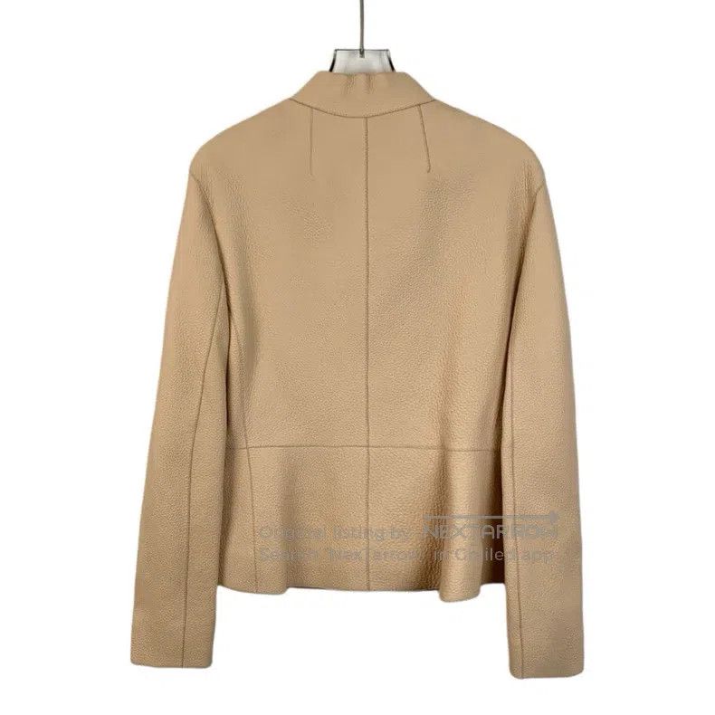 Hermes Hermes Apricot Ring Buckle Leather Jacket Zip-Up Coat Size XS / US 0-2 / IT 36-38 - 2 Thumbnail