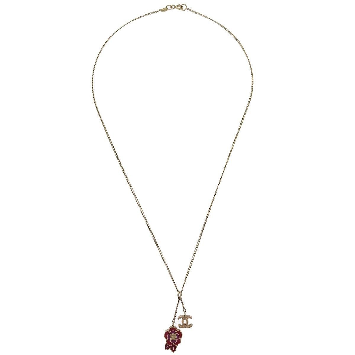 Chanel Chanel Camellia Pendant Necklace Metal with Enamel Size ONE SIZE - 1 Thumbnail