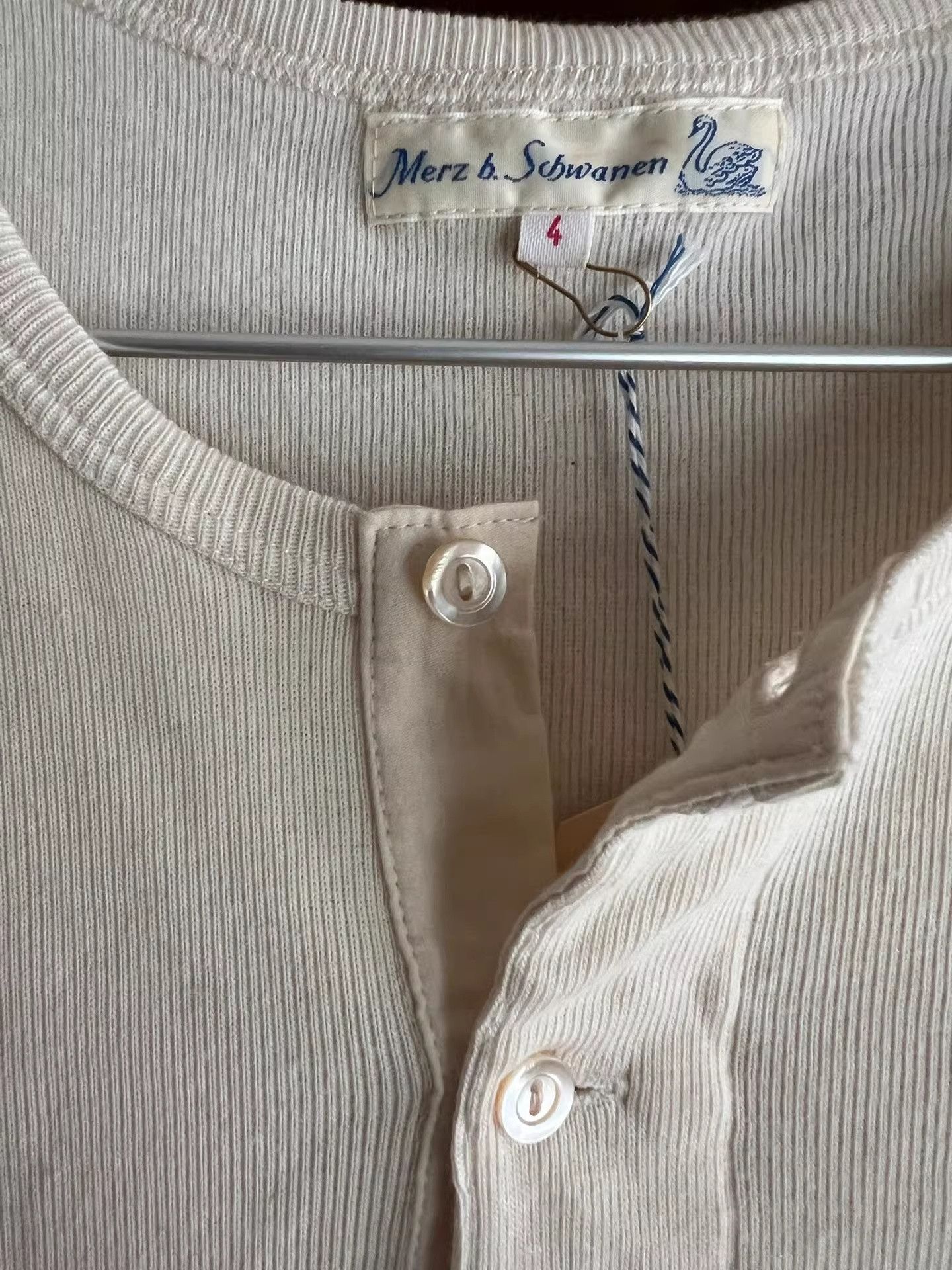 Merz B. Schwanen Merz b.Schwanen Vintage Henley Short-sleeve Size US XL / EU 56 / 4 - 7 Thumbnail