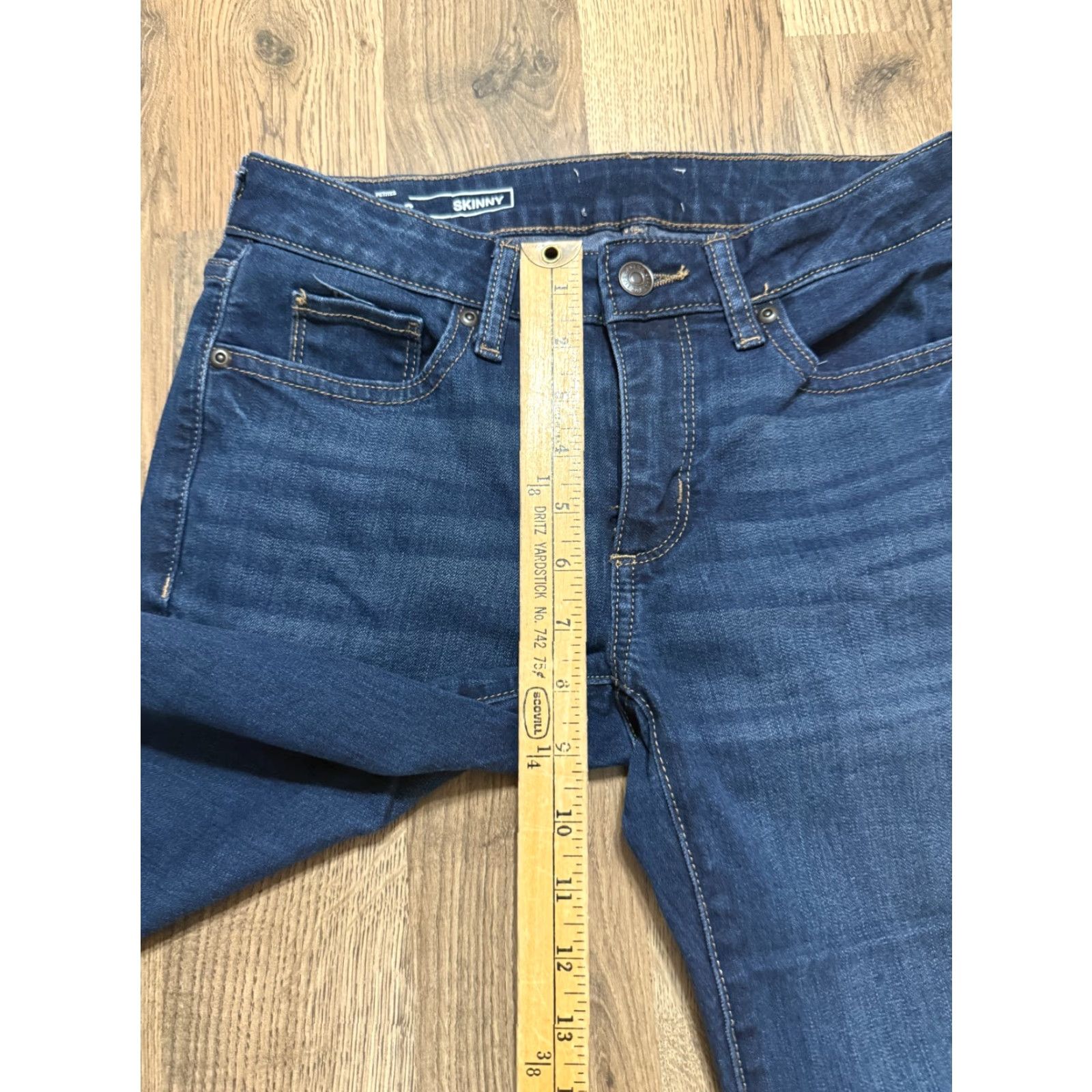 Vintage Sonoma Jeans Women 4PS Blue Denim Dark Wash Skinny Frayed Hem Size 28" / US 6 / IT 42 - 7 Thumbnail