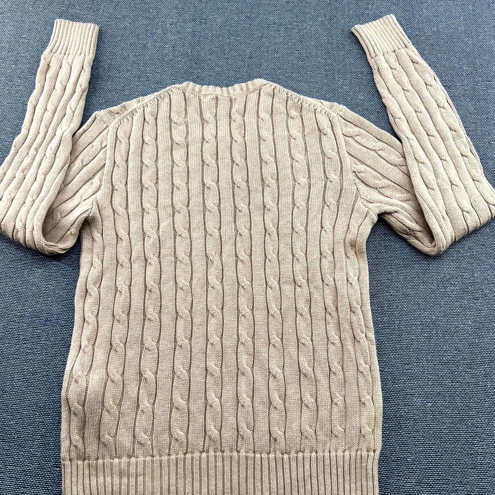 Polo Ralph Lauren Polo Ralph Lauren Womens Sweater Small Beige Cable Knit Jumper Crewneck Size S / US 4 / IT 40 - 3 Thumbnail