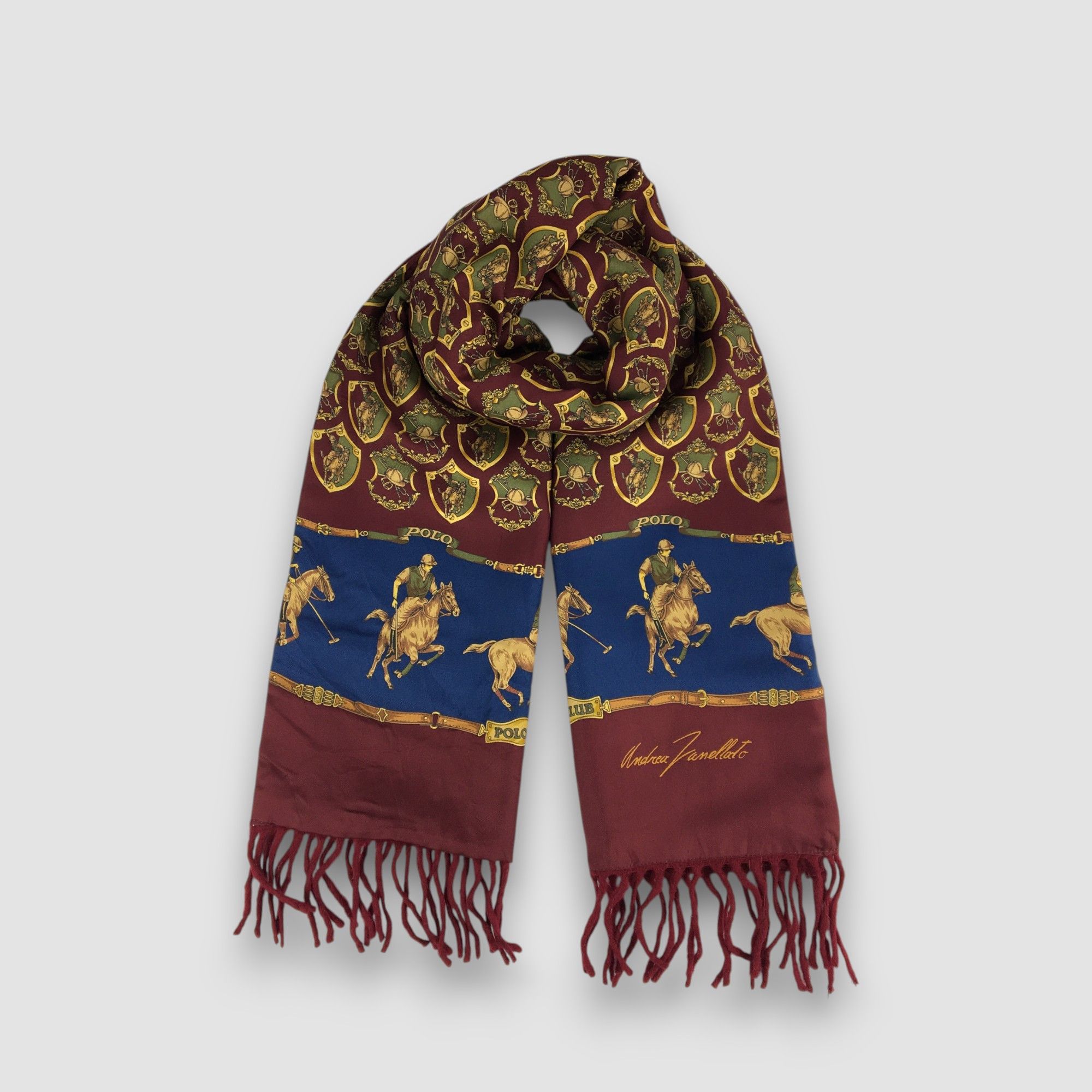 Vintage Vintage 90s Andrea Jamellato Silk Muffler Scarf Wool Scarves Size ONE SIZE - 1 Thumbnail