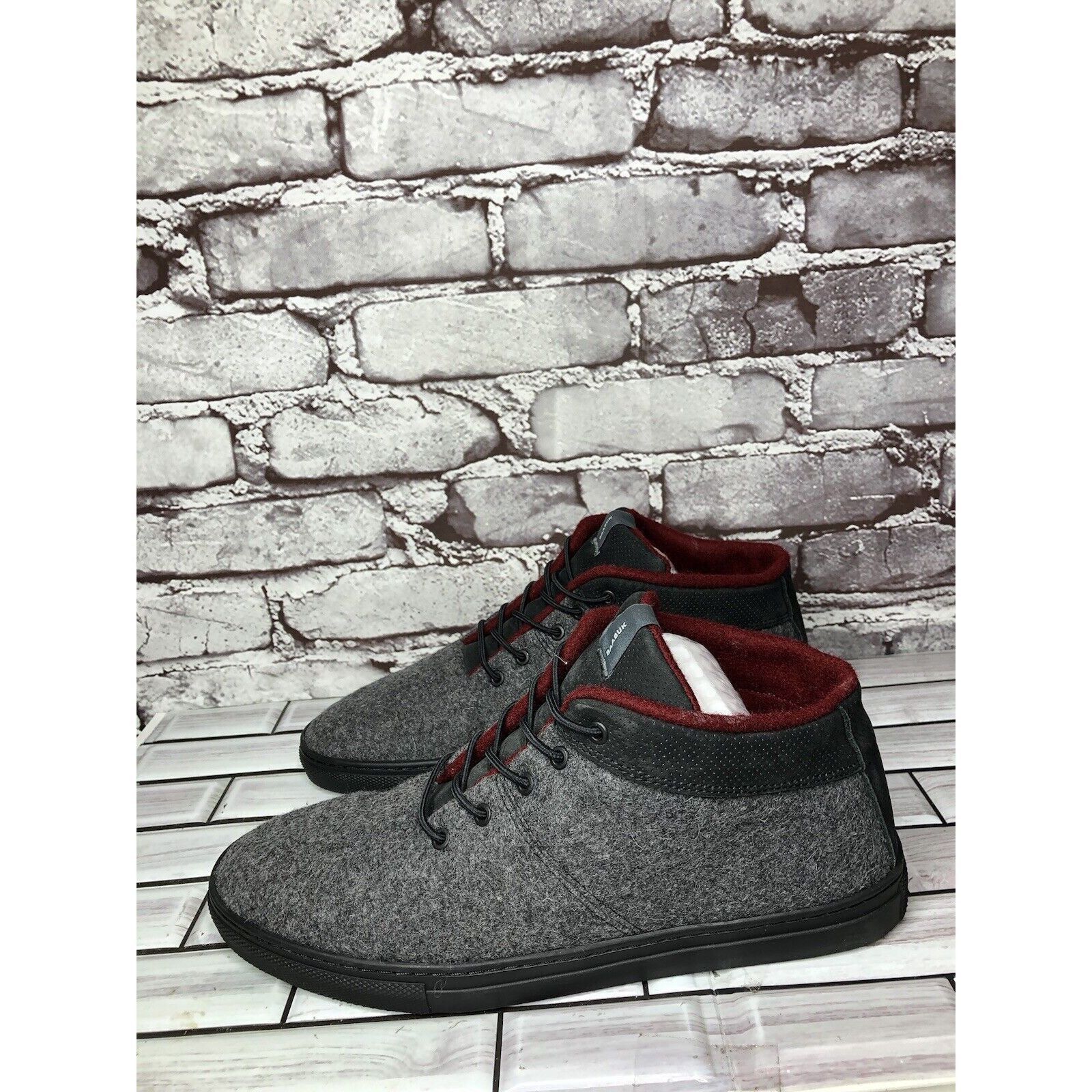 Other Baabuk Sky Wooler Gray High Top Wool Fabric Sneakers Shoes M Size US 9 / EU 42 - 6 Thumbnail