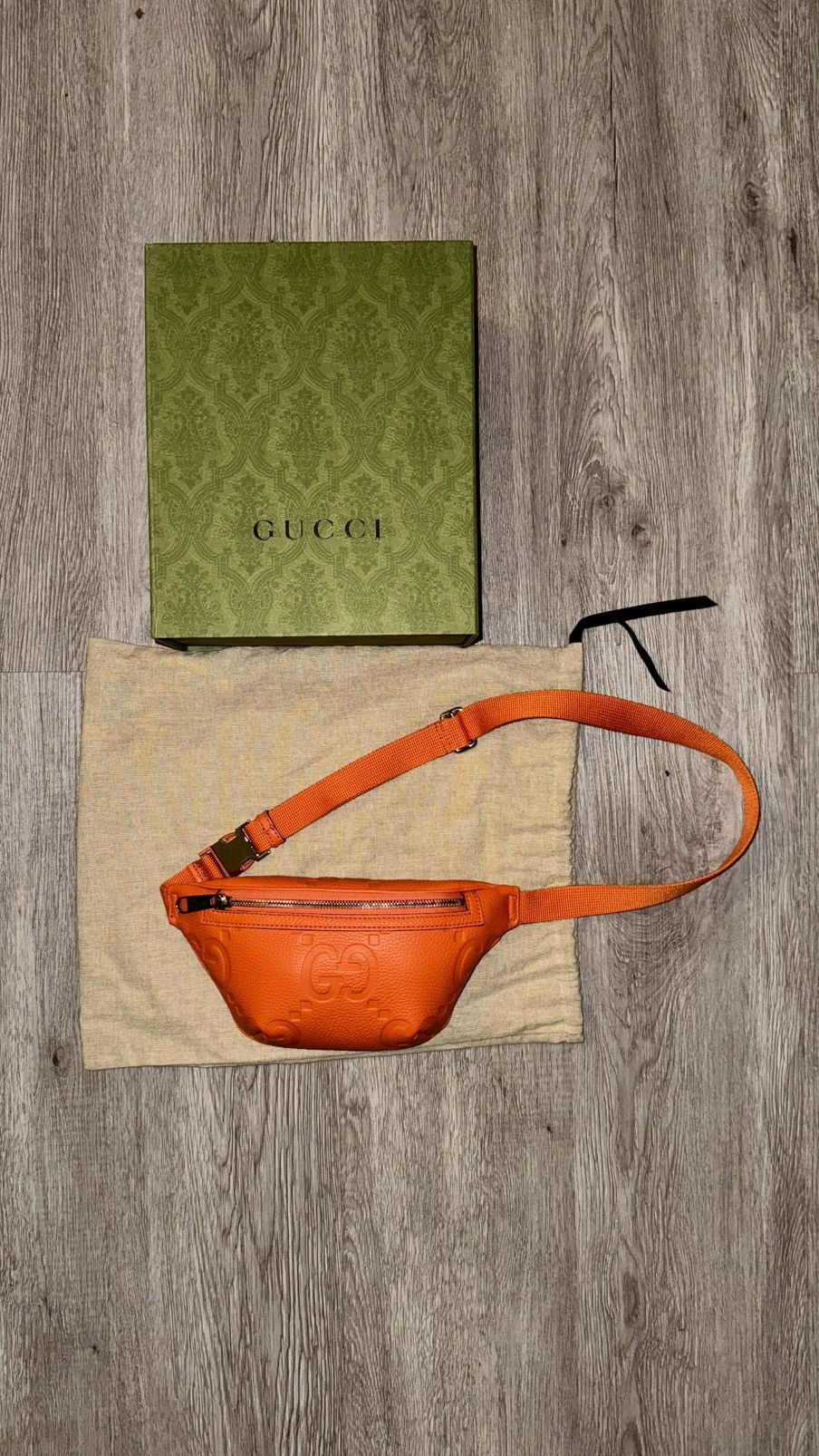 Gucci Piuma Calfskin Jumbo GG Embossed Small Belt Bag 80cm Size 32 - 1 Thumbnail