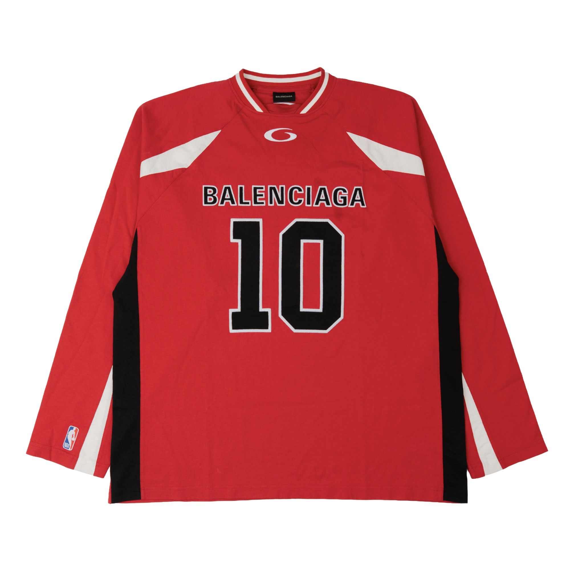 Balenciaga x NBA Oversized Jersey Long Sleeve Red Black White Size US S / EU 44-46 / 1 - 1 Thumbnail
