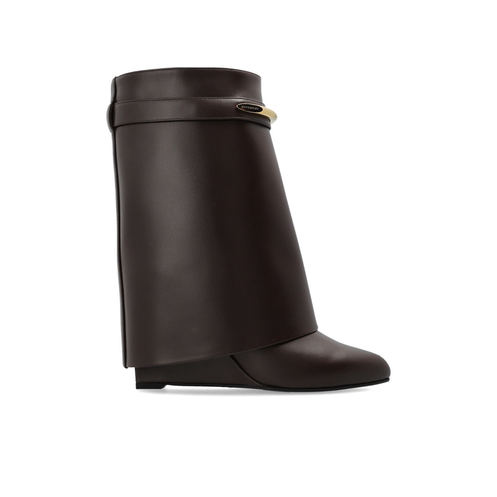Givenchy GIVENCHY Shark Low Brown Leather 90mm Heel Wedge Ankle Boots Size US 7 / IT 37 - 1 Thumbnail