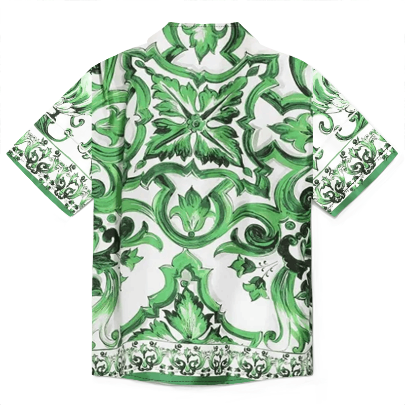 The Unbranded Brand Twill Shirt with Majolica Print | Ornamental Craft Size US M / EU 48-50 / 2 - 2 Thumbnail