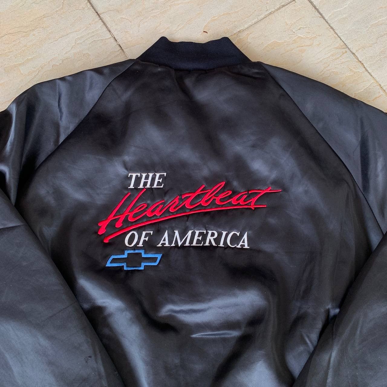 Chevrolet Vintage 90s MADE IN USA CHEVROLET Backhit Varsity Jacket Size US XXL / EU 58 / 5 - 4 Thumbnail