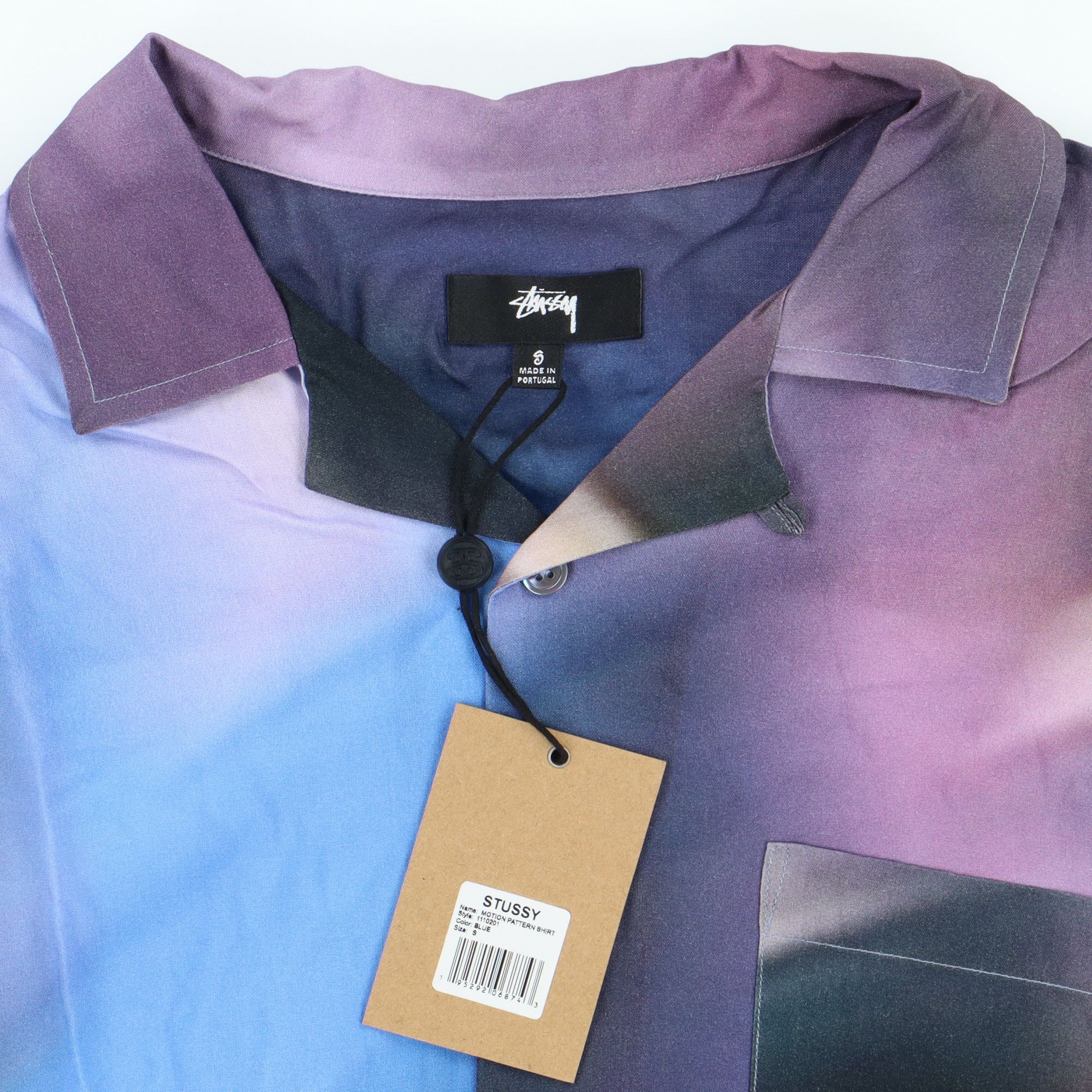 Stussy Blue Motion Pattern Viscose Short Sleeve Shirt Size US S / EU 44-46 / 1 - 5 Thumbnail