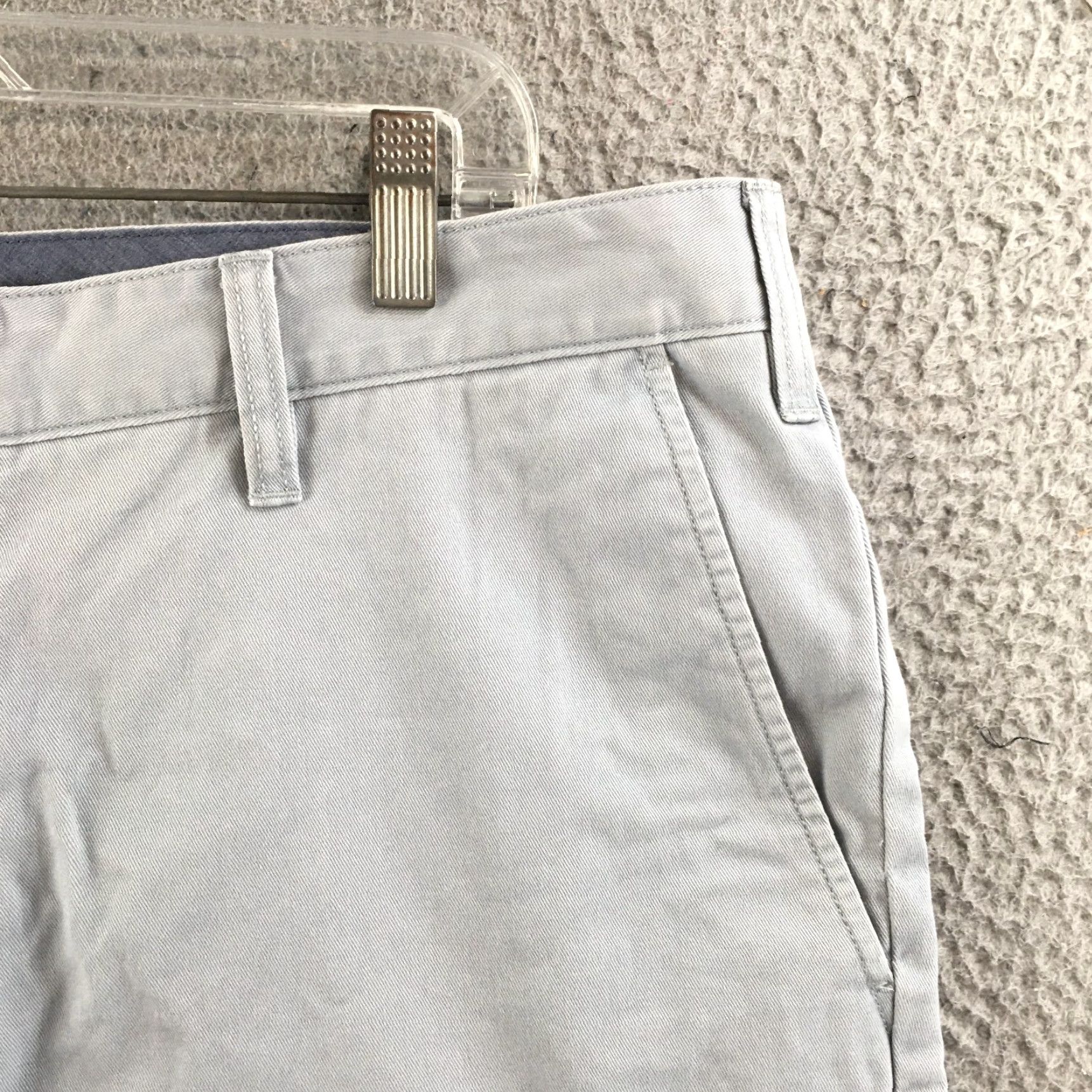 Nautica Nautica Chino Shorts Mens 38W Gray Cotton Pull On Zip Fly Button Front Casual Size US 38 / EU 54 - 3 Thumbnail