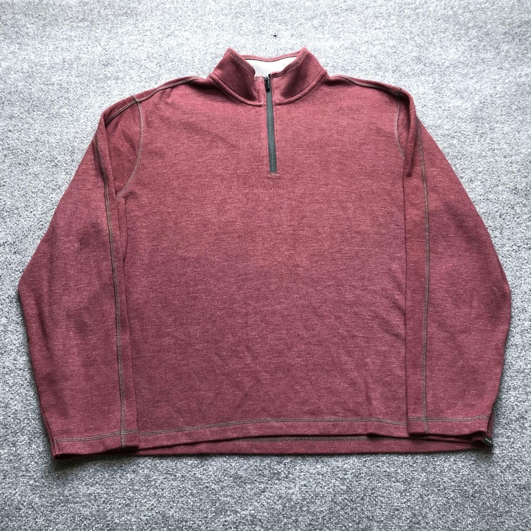 Eddie Bauer Eddie Bauer Sweater Mens 2XL Beige Red 1/4 Zip Mock Neck Knit Pullover Lot 2 Size US XXL / EU 58 / 5 - 2 Thumbnail