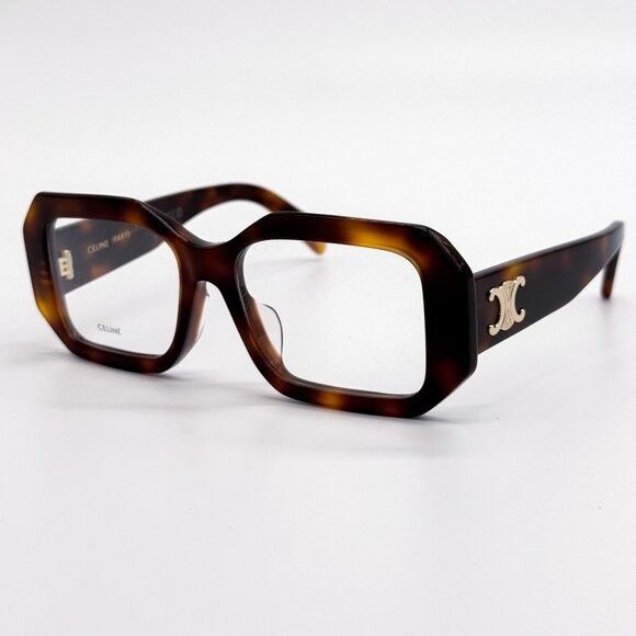 Celine NEW CL50155I 053, CELINE GEOMETRIC HAVANA BROWN EYEGLASSES C Size ONE SIZE - 2 Thumbnail
