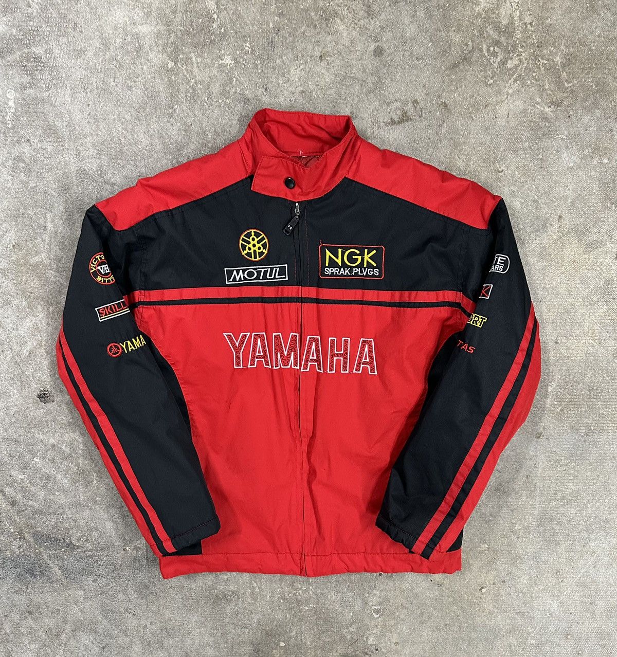 Yamaha Crazy Y2K Yamaha Zip Up Racing Bomber Jacket Size US S / EU 44-46 / 1 - 1 Thumbnail