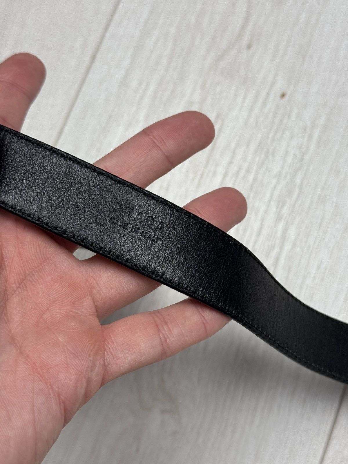 Prada PRADA Belt Black Women's genuine Leather 100cm Size ONE SIZE - 5 Thumbnail