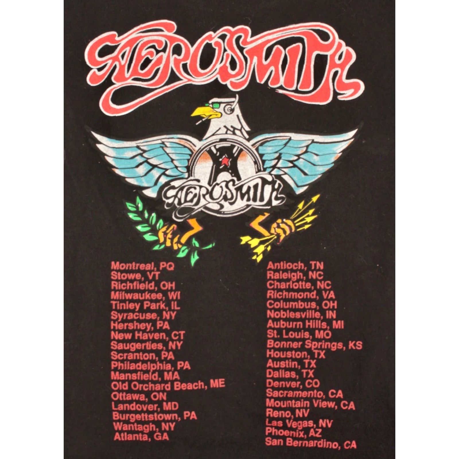 Aerosmith VINTAGE Men's Aerosmith 90s Tour TShirt Shirt Adult L Black 1990s Graphic Tee Boys Girls Mens Womens Size US L / EU 52-54 / 3 - 4 Thumbnail