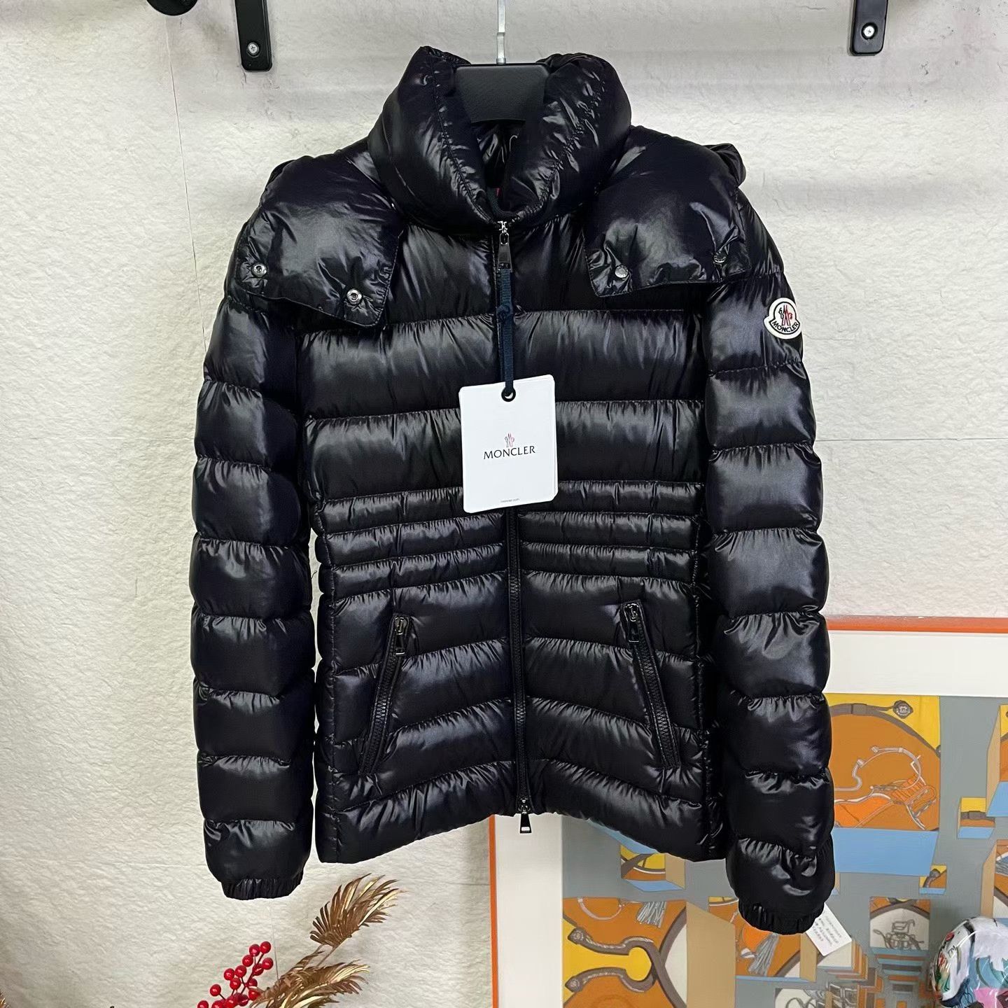 Moncler Moncler Bouchet Black Shiny Waist Down Jacket Size S / US 4 / IT 40 - 1 Thumbnail