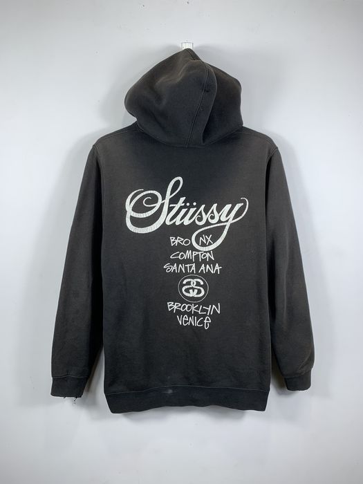 Stussy world best sale tour hoodie black