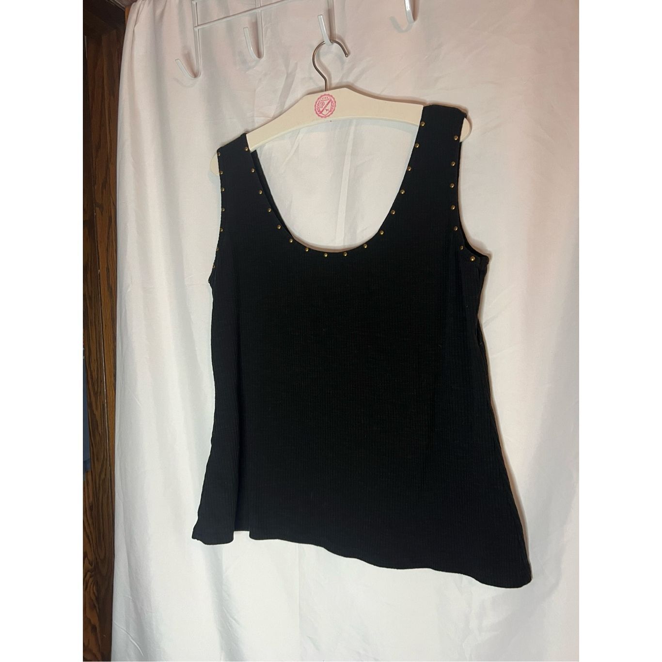 Other Pink Lily Take Your Best Shot Black Studded Trim Tank Top Wo Size XL / US 12-14 / IT 48-50 - 6 Thumbnail