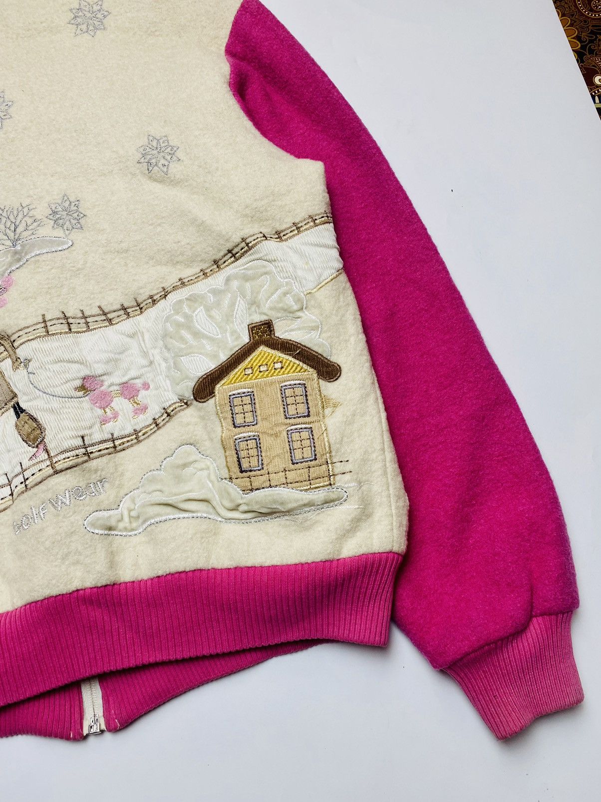 Angel Blue 1980s Green Italy - Embroidery Snow Wool Jacket Size M / US 6-8 / IT 42-44 - 5 Thumbnail