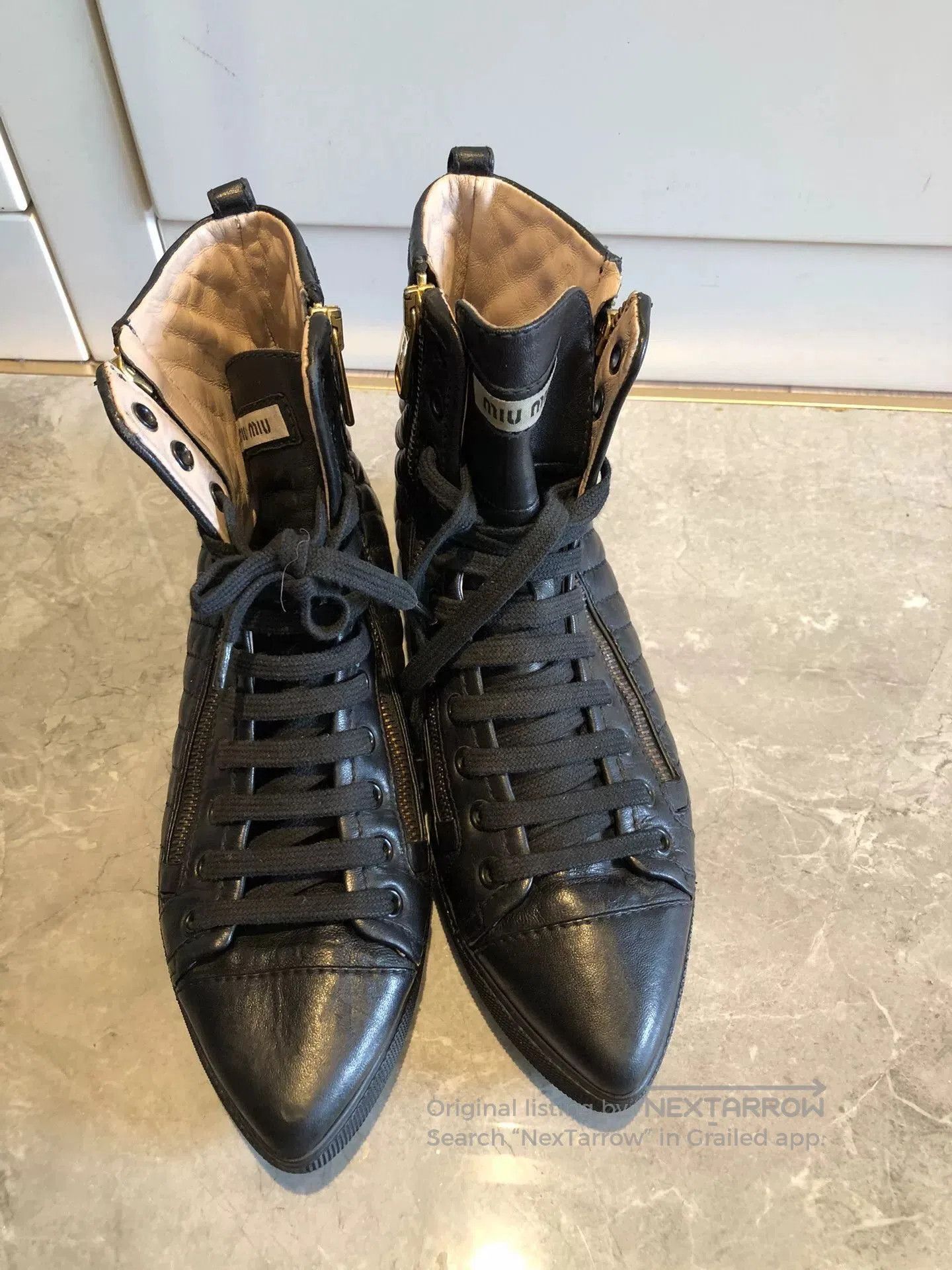 Miu Miu Miu Miu Pointed Toe Lambskin Ankle Boots. Size US 4 / IT 34 - 2 Thumbnail