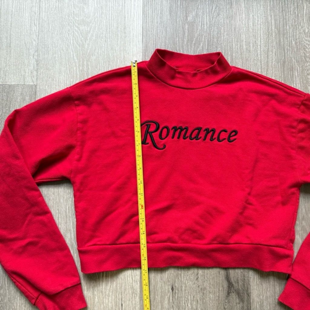 Forever 21 Forever 21 Red Cropped Sweatshirt with Mandarin Collar Size M / US 6-8 / IT 42-44 - 3 Thumbnail