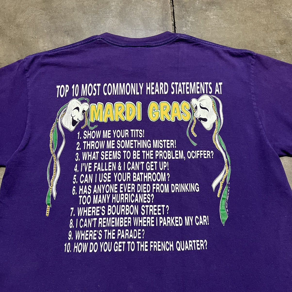 Vintage Vintage Mardi Gras New Orleans Tee 90s USA Adult Humor USA Size US L / EU 52-54 / 3 - 6 Thumbnail