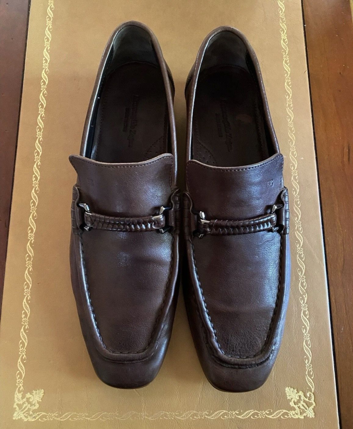 Ermenegildo Zegna Woven leather horsebit mock toe loafer Size US 9.5 / EU 42-43 - 4 Thumbnail
