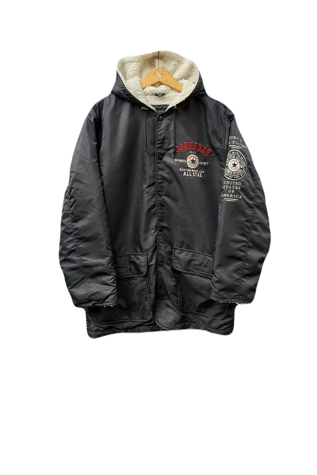 Japanese Brand 2000s Converse Usa Ifsix Fleece Sherpa Hodded Jacket Size US XL / EU 56 / 4 - 1 Thumbnail