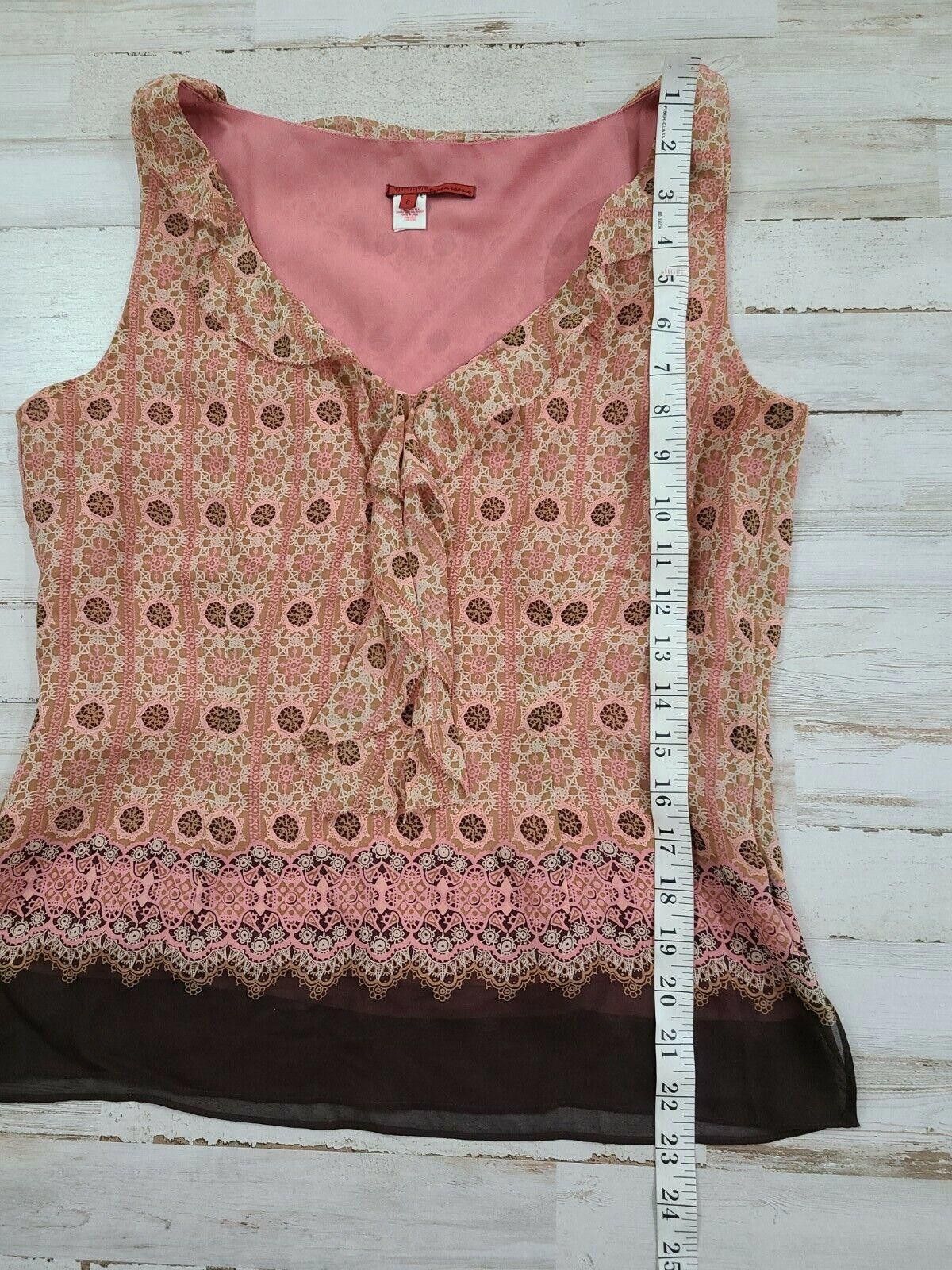 Designer Tape Measure Tank Top 6 V Neck 100% Silk Layered Floral Boho Size M / US 6-8 / IT 42-44 - 6 Thumbnail
