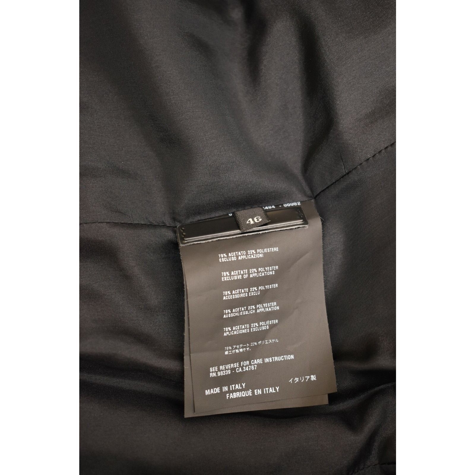 Prada PRADA P5585 BLACK ACETATE LONG SLEEVE TOP JACKET 46 ITALY Size L / US 10 / IT 46 - 8 Thumbnail