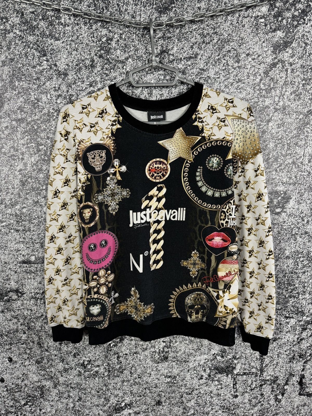 Just Cavalli Just Cavalli Golden Printed Sweatshirt Made in Italy Size 42 Size M / US 6-8 / IT 42-44 - 1 Thumbnail