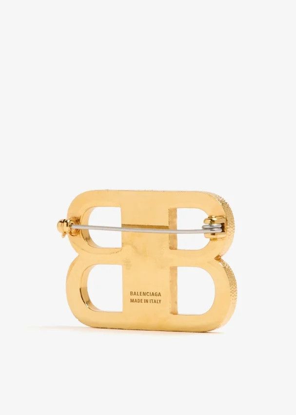 Balenciaga o1mt1gz0125 Size: OS / BB 2.0 Textured Brooch in Gold Size ONE SIZE - 3 Thumbnail