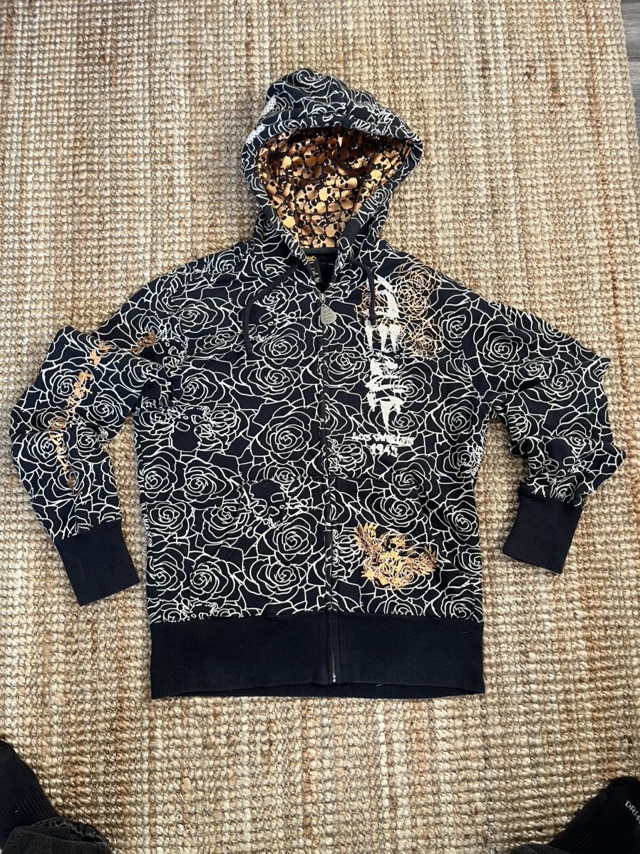Christian Audigier SMET by Christian Audiger Rhinestone Skull Zip-up Size US S / EU 44-46 / 1 - 2 Thumbnail