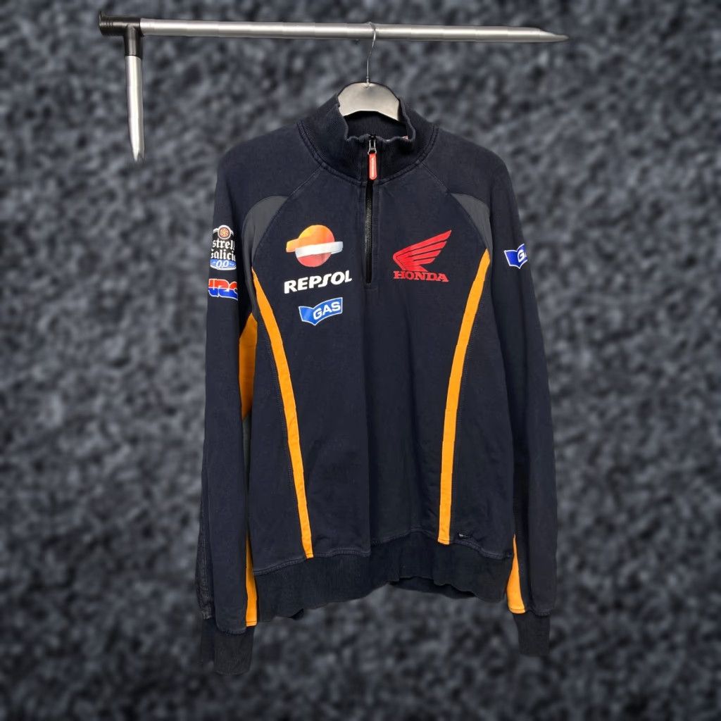 Honda Honda Racing Team Vintage 1/4 Zip Sweatshirt Mens XL Blue Size US XL / EU 56 / 4 - 1 Thumbnail