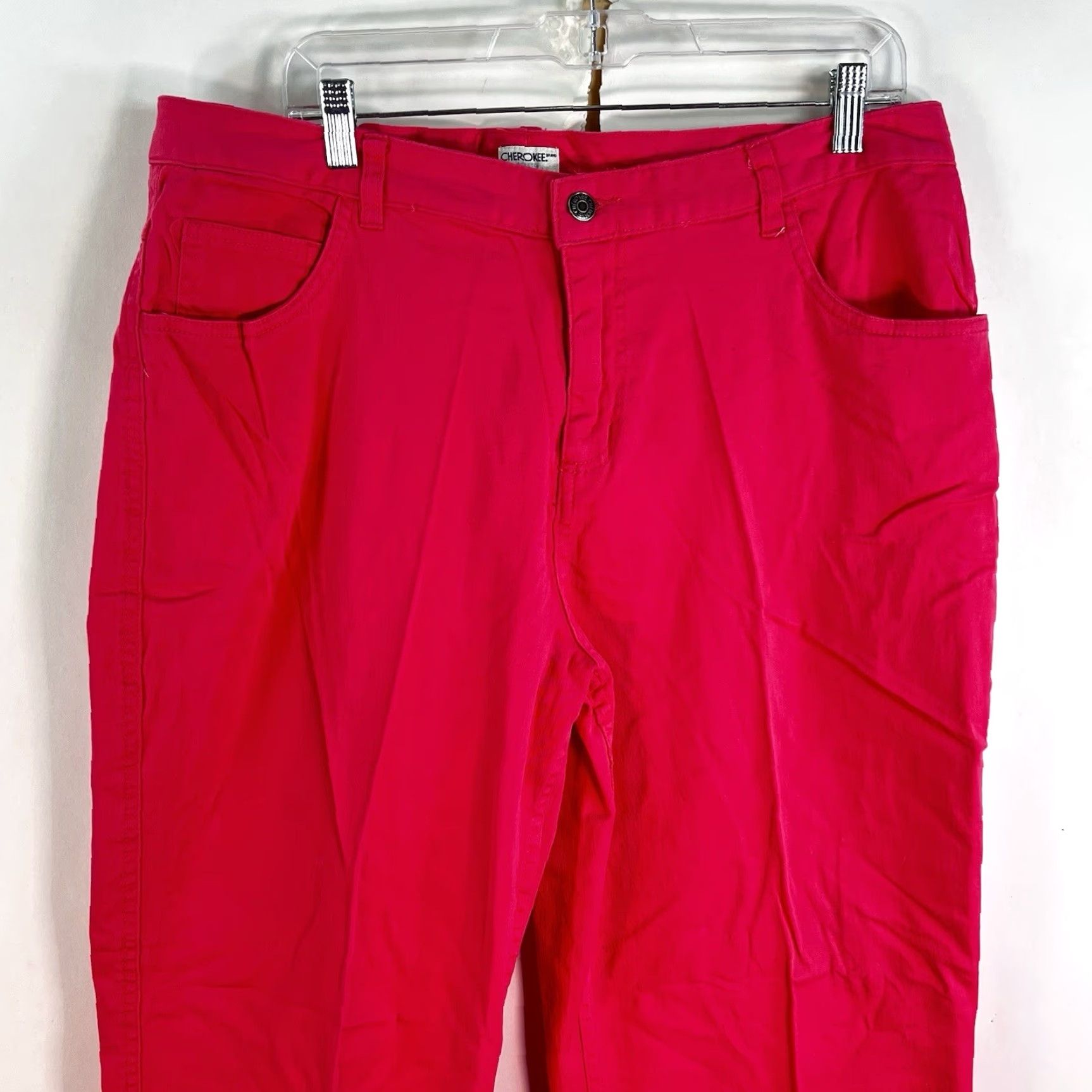 Cherokee VINTAGE Cherokee Jeans Womens 18 Pink 36X31 Straight Stretch 5-Pocket Logo Zipper Button VTG Y2K Denim Shapewear? Size 40" / US 18 - 2 Thumbnail