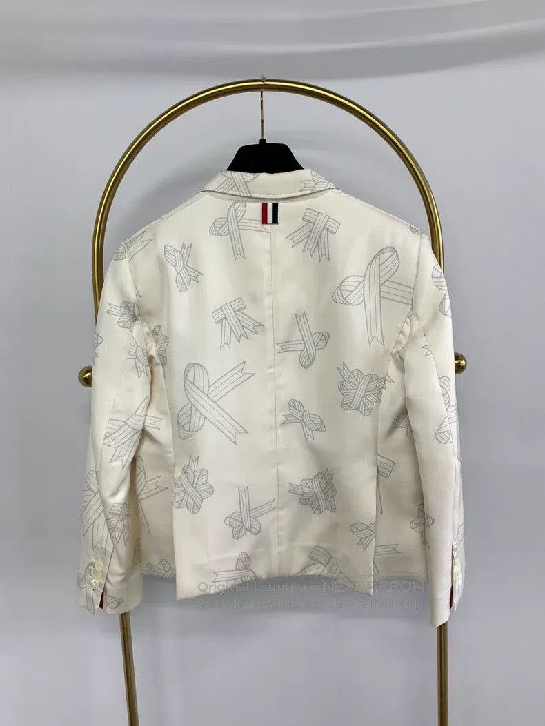 Thom Browne Thom Browne White Printed Jacket Size US XS / EU 42 / 0 - 3 Thumbnail
