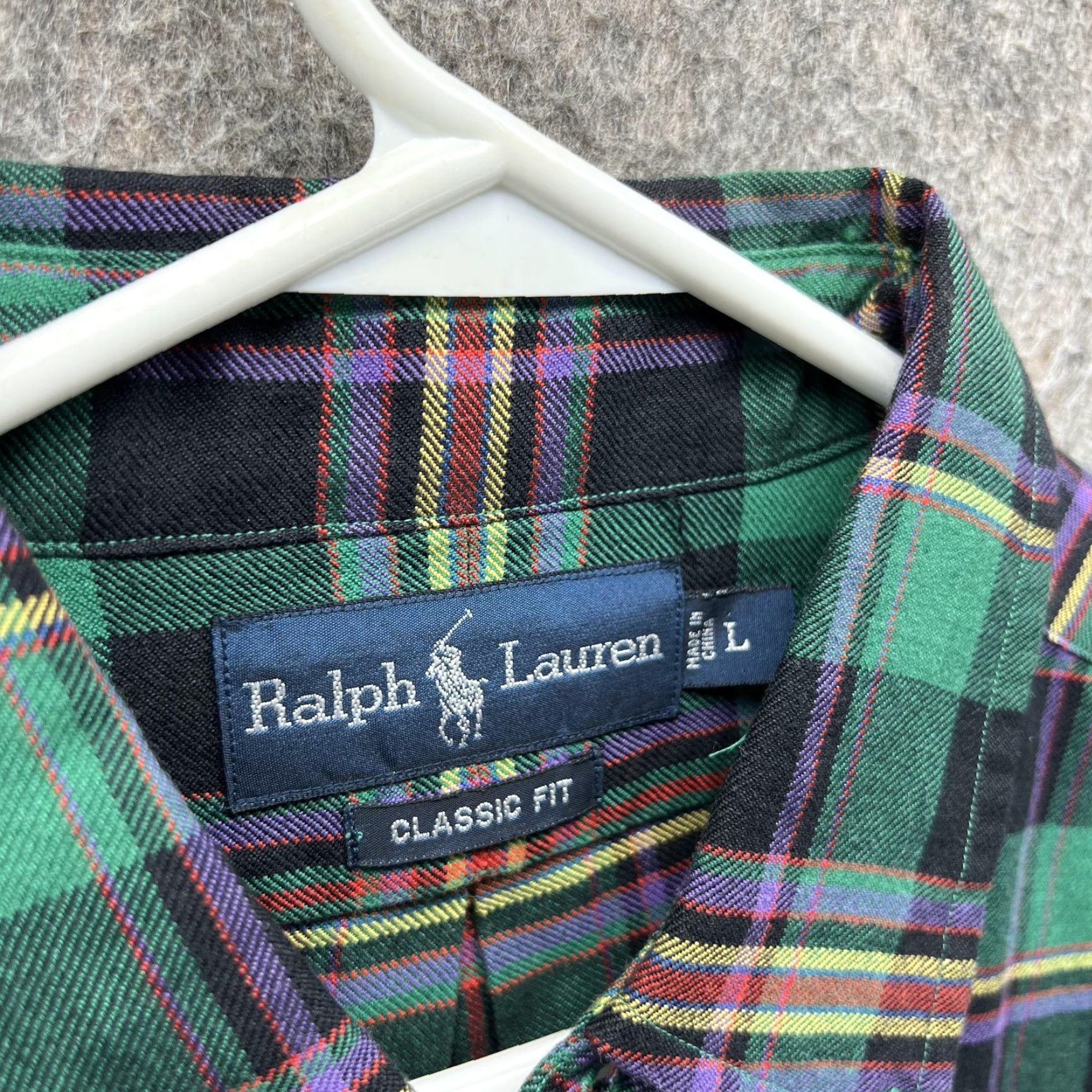 Ralph Lauren VINTAGE Ralph Lauren Shirt Mens Large Green Plaid Flannel Button Front Size US L / EU 52-54 / 3 - 6 Thumbnail