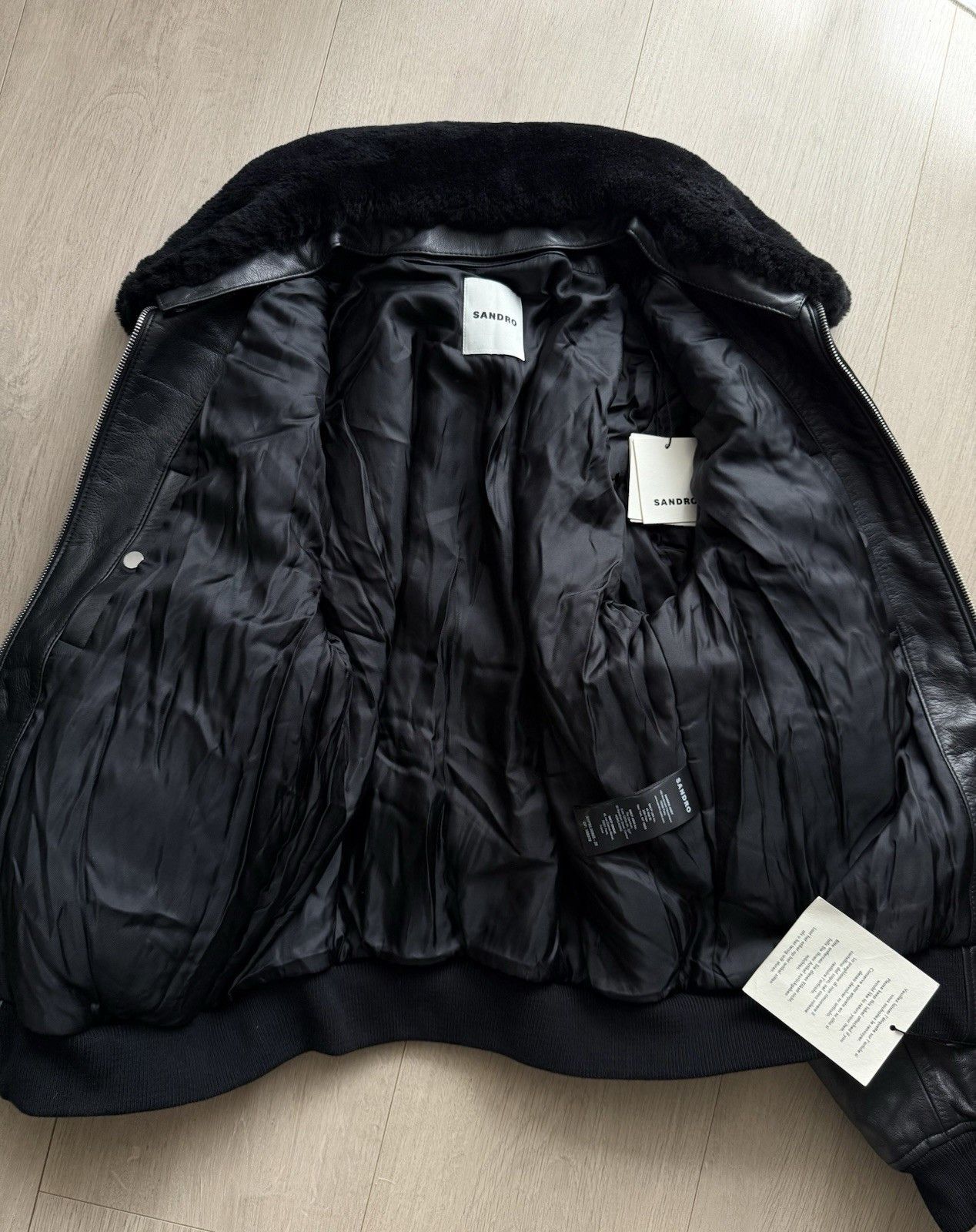 Sandro Sandro Heron Leather Bomber Aviator Flight Jacket Size US M / EU 48-50 / 2 - 5 Thumbnail