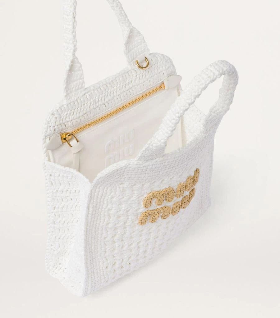Miu Miu o1B3y1r0426 Size: OS / Crochet Tote Bag in White Size ONE SIZE - 6 Thumbnail