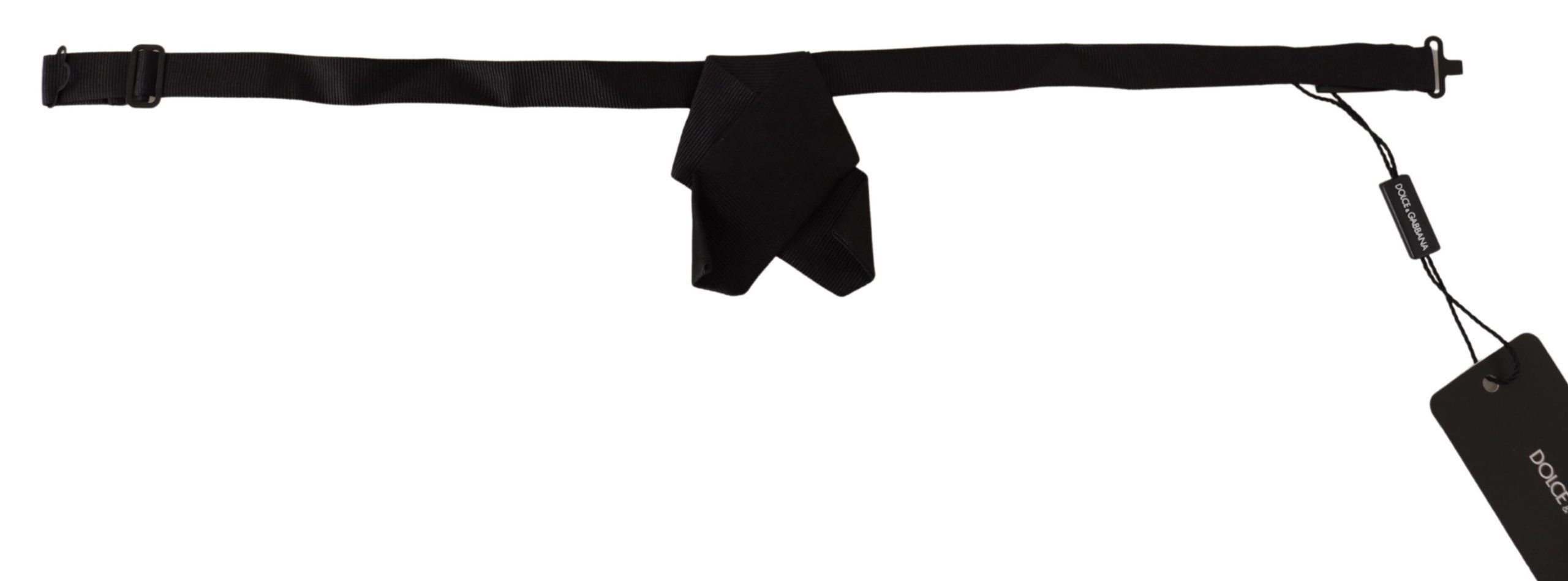 Dolce & Gabbana Elegant Black Silk Bow Men's Tie Size ONE SIZE - 1 Thumbnail