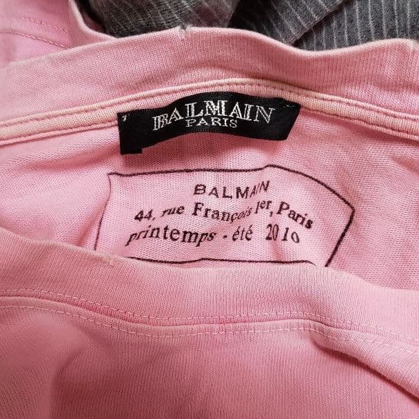 Balmain Balmain S/S 2010 Decarnin Pink Distressed Cotton T-Shirt Size US M / EU 48-50 / 2 - 4 Thumbnail