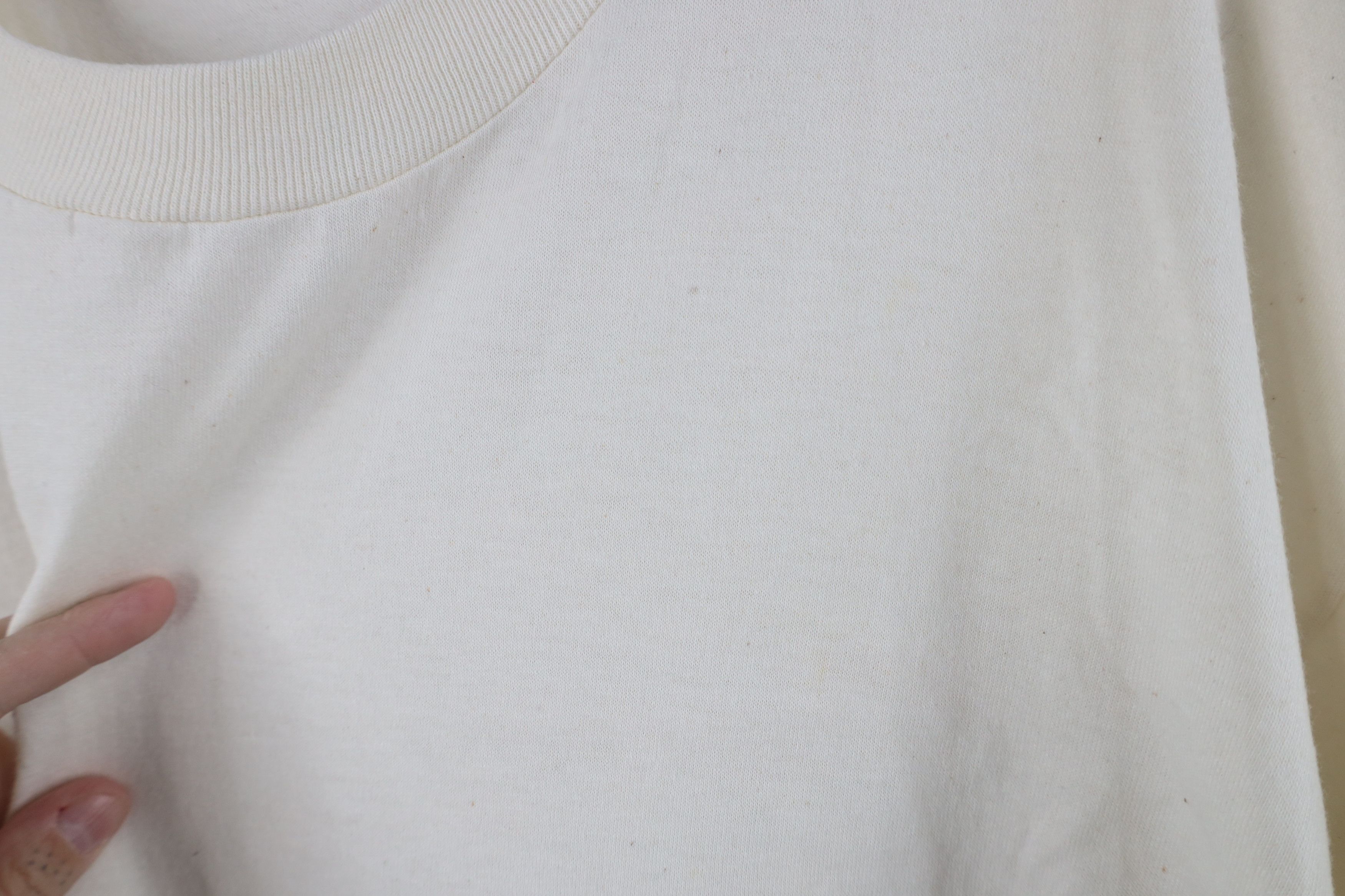 Vintage Vintage 90s Streetwear Blank Short Sleeve T-Shirt Beige USA Size US XXL / EU 58 / 5 - 4 Thumbnail